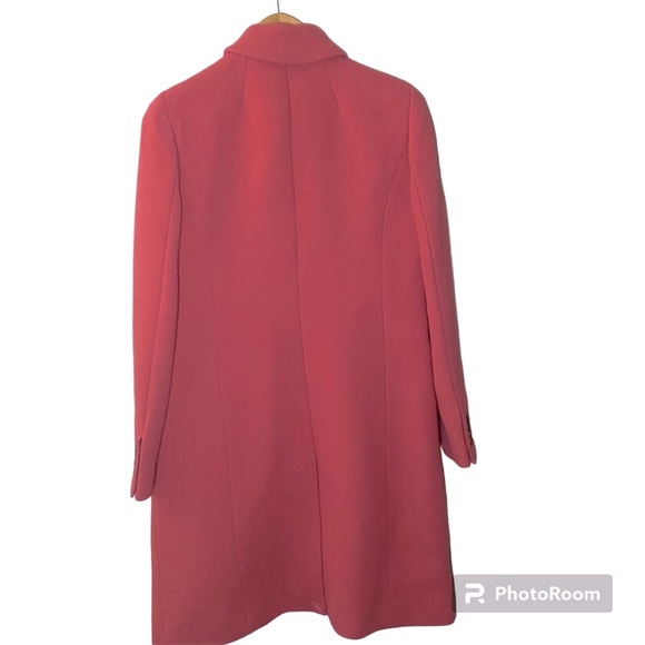 Like New J.Crew Double-Breasted Coat, Italian Double Cloth In Pink - Size 8 - Picture 2 of 9